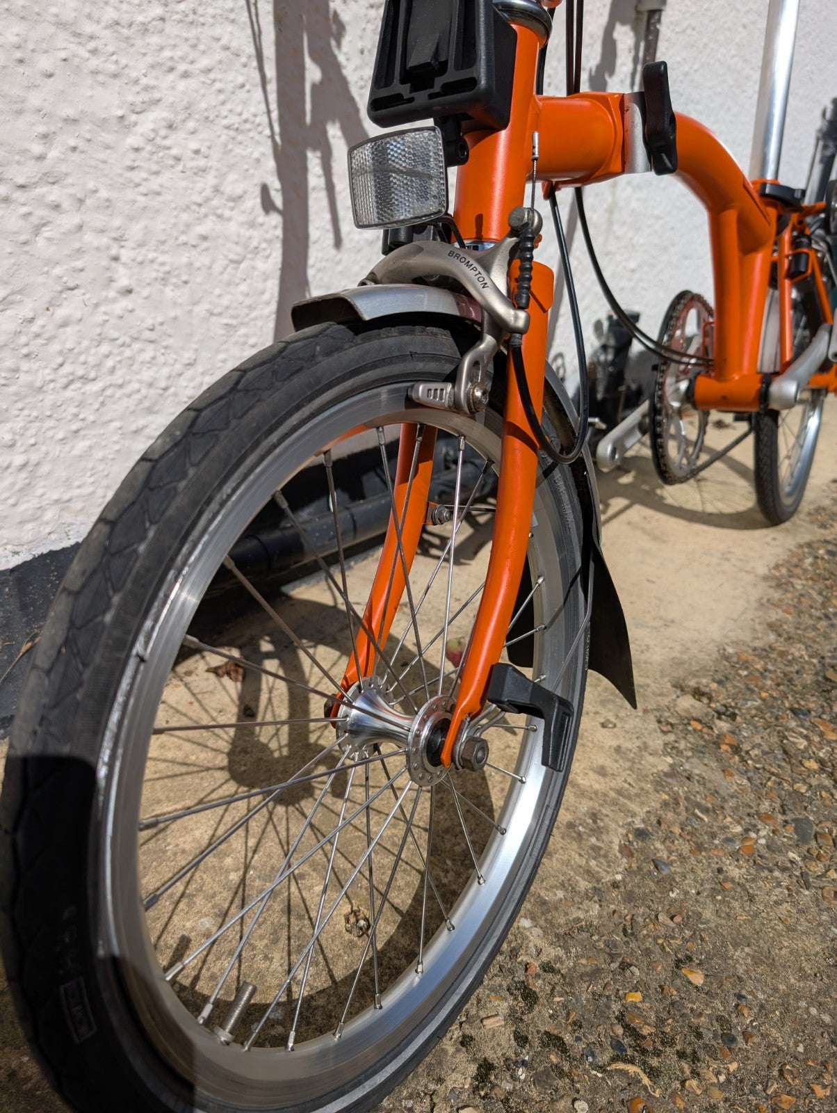 Brompton S3L folding bike 3 speed orange + bag + extended seat post.