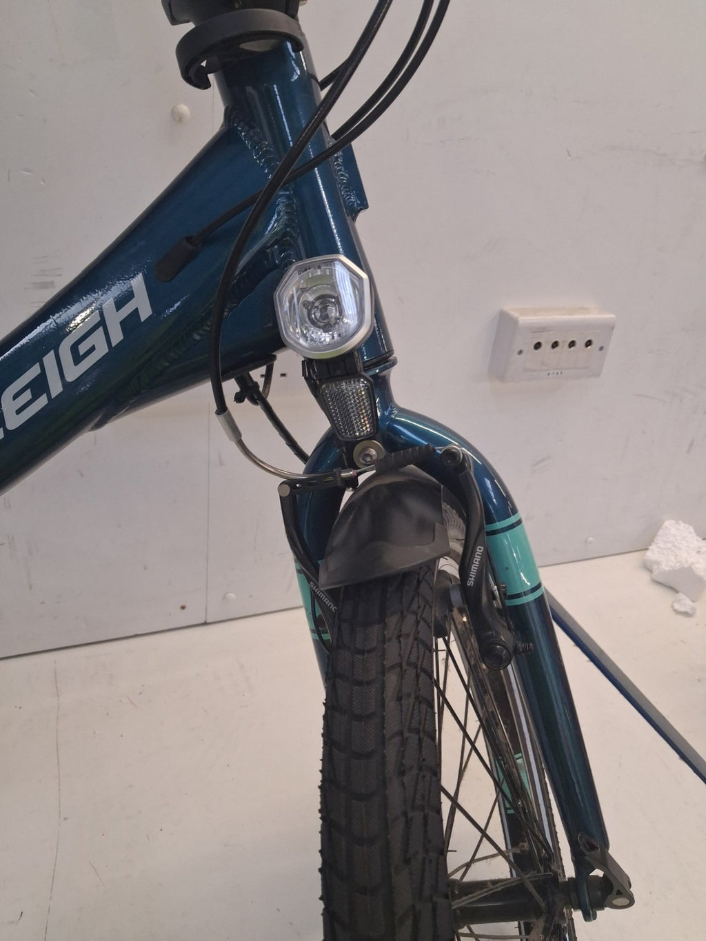 Raleigh 2019 Evo Alloy Folding Bike 20" Wheel Blue Green (Scratch/No Battery)