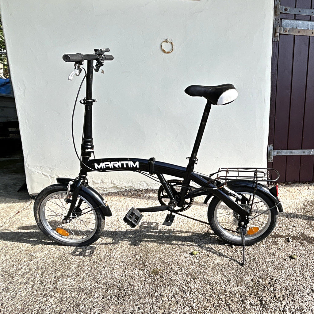 MARITIM 20in Folding Bike V-Brake Black Rear Rack Mudguards Kickstand Reflectors