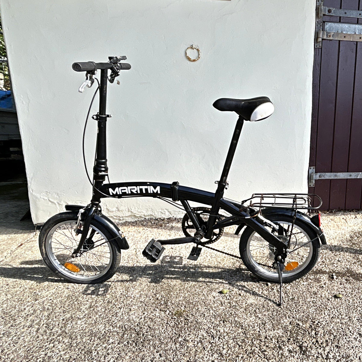 MARITIM 20in Folding Bike V-Brake Black Rear Rack Mudguards Kickstand Reflectors