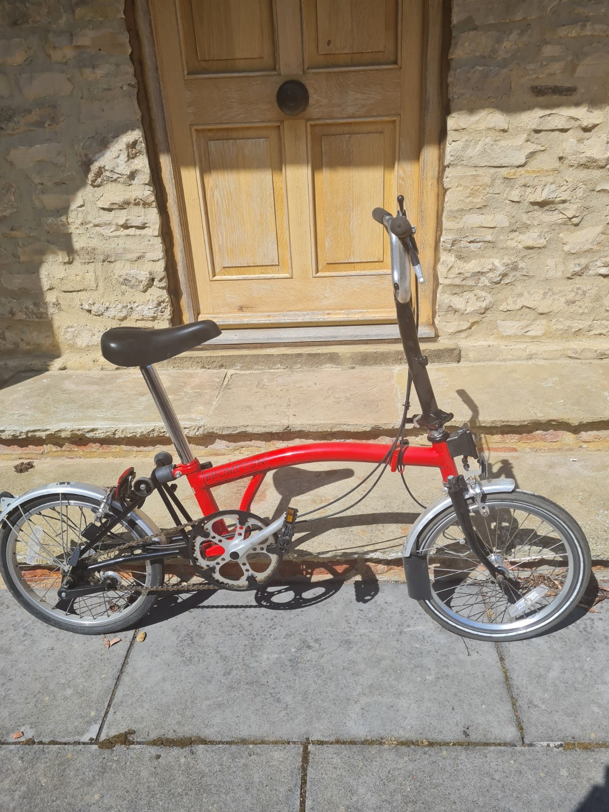 Brompton M3L Folding Bike Red and black