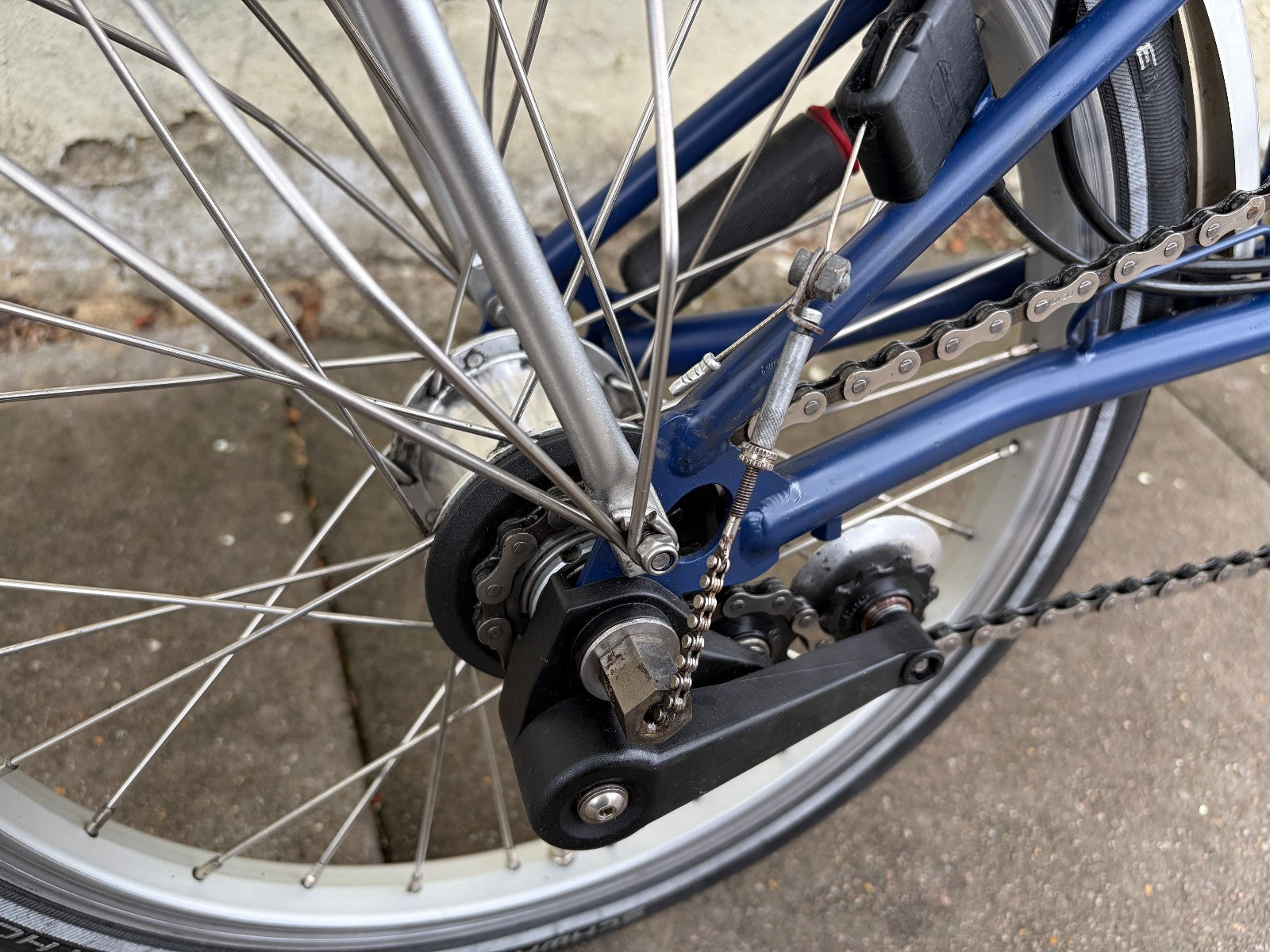 Brompton M3L folding bike 3 speed in two-tone blue