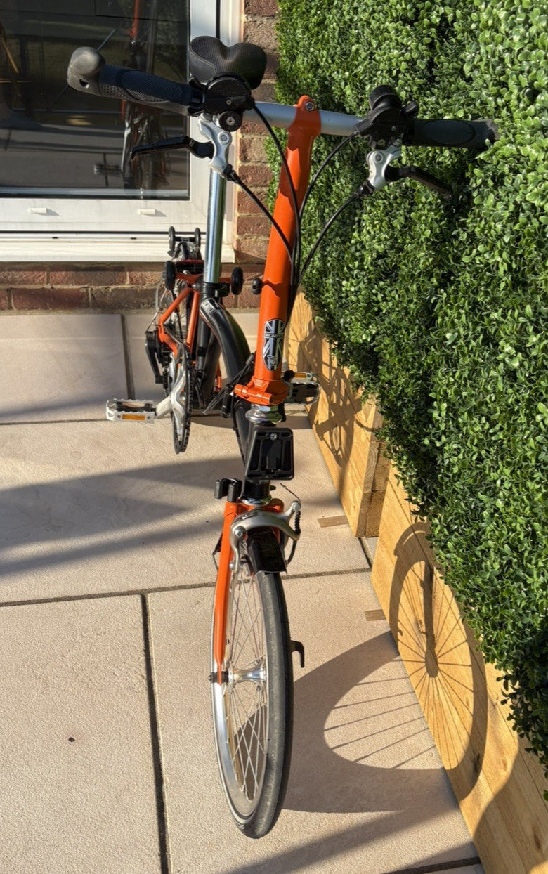 Brompton S6L 2014 6-Speed Folding Bike - Orange & Black - Very Good Condition