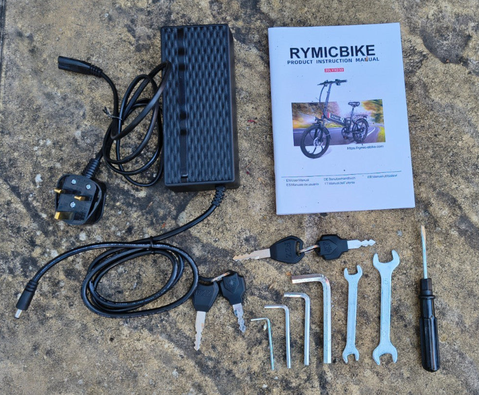 Rymic 20LVXD30 20inch Folding City Bike, front suspension, lights, pannier rack