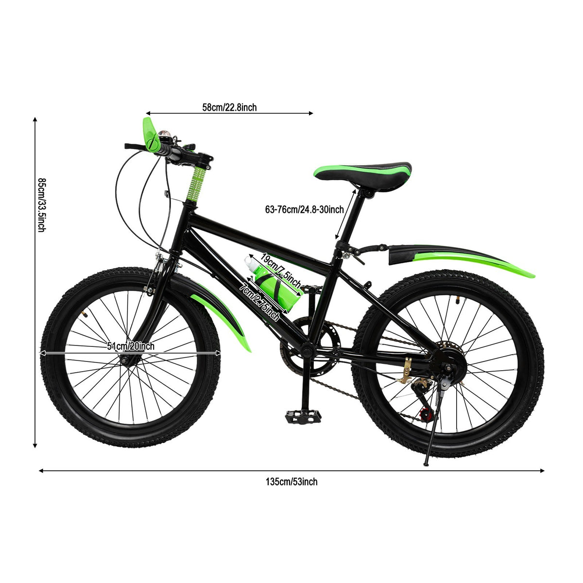 20 Inch Bike for Adult & Kids Folding Mountain Bike 7 Speed Disc Brakes Bicycle