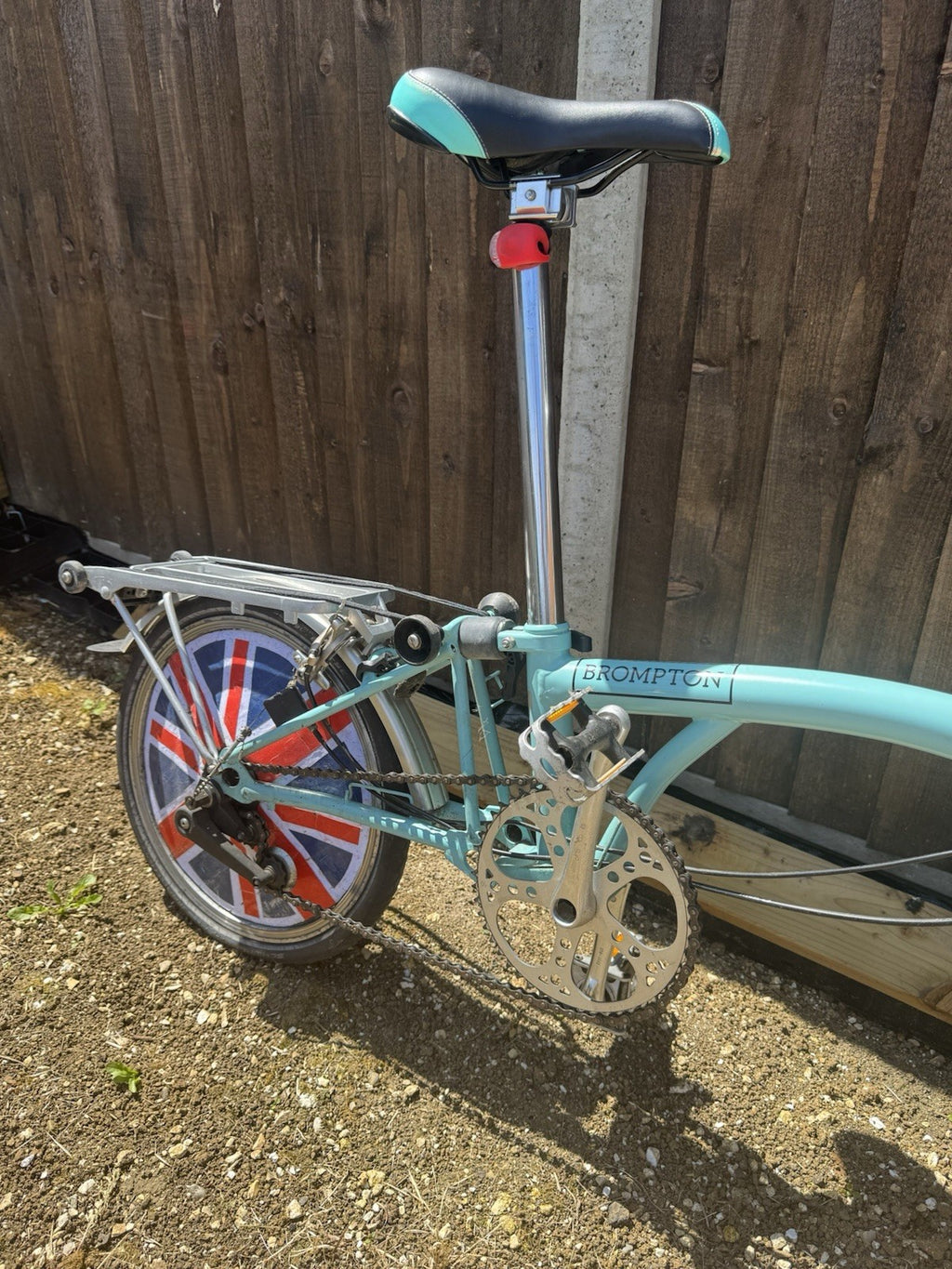Brompton Folding Bike 16in Wheels Blue Rear Rack Mudguards Unisex Adults
