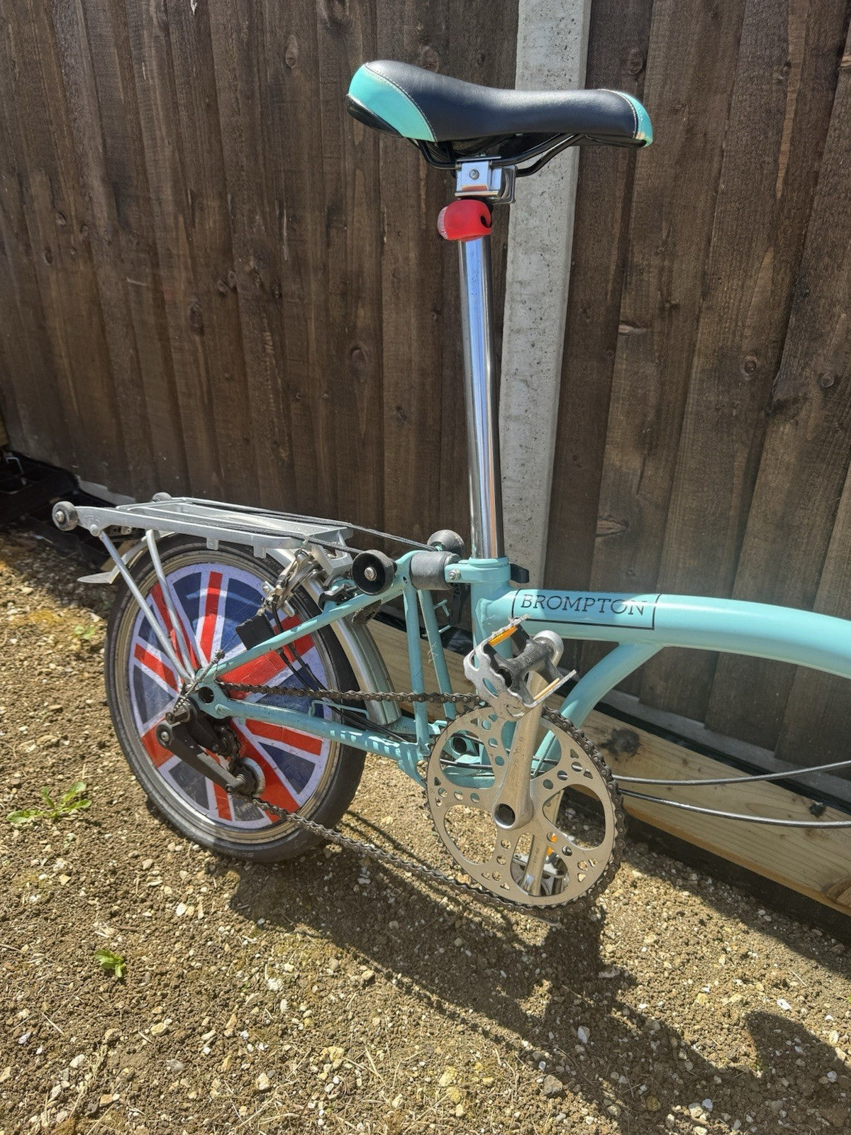 Brompton Folding Bike 16in Wheels Blue Rear Rack Mudguards Unisex Adults