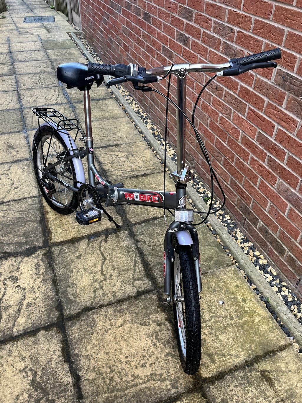 Enfold Probike Foldable Travel Bicycle 6 Gears, Silver Frame, 20" Wheels