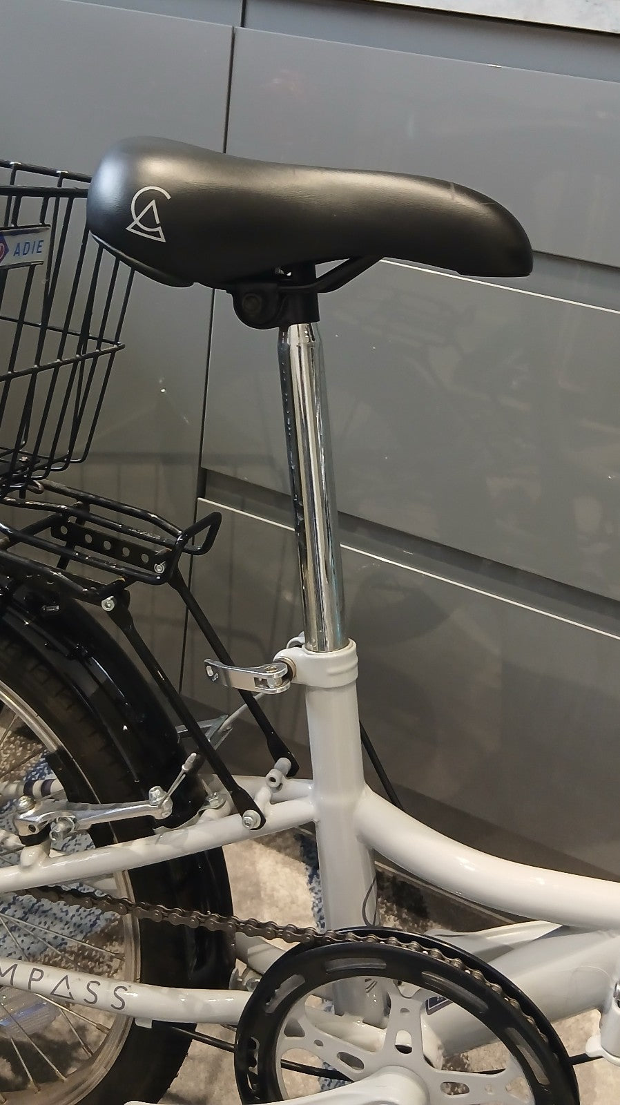 Compass Northern Folding Bike 20” wheels White and blue