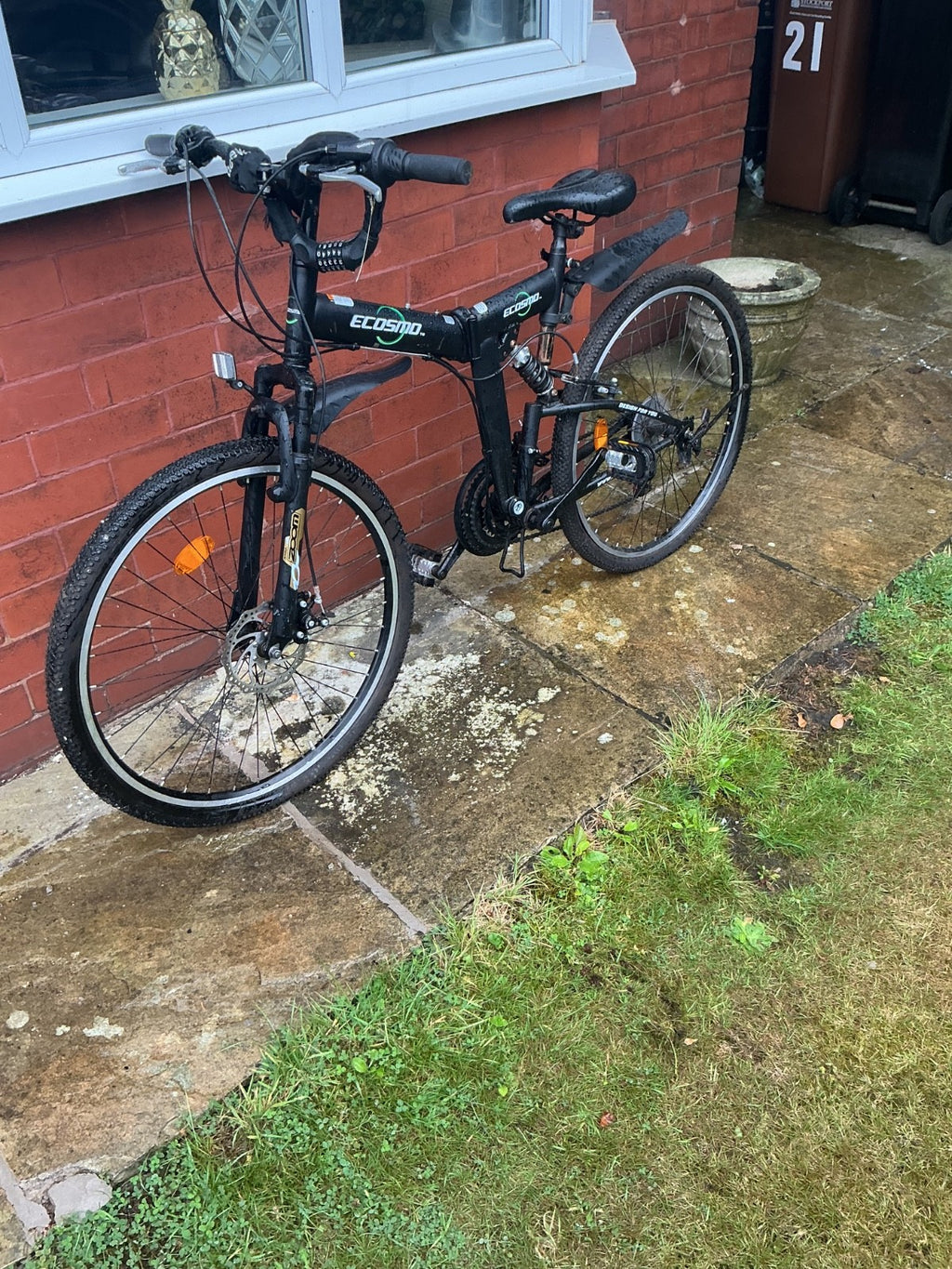 Ecosmo 26SF02BL 26 inch 21 Speeds Folding Mountain Bicycle - Black