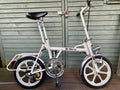 Classic Di-Blasi Folding Bicycle Cycle White 3 gears Drum Brake Nylon Wheels