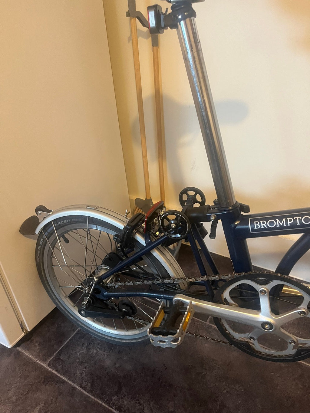 Brompton Folding Bike 3-Speed dark blue good condition