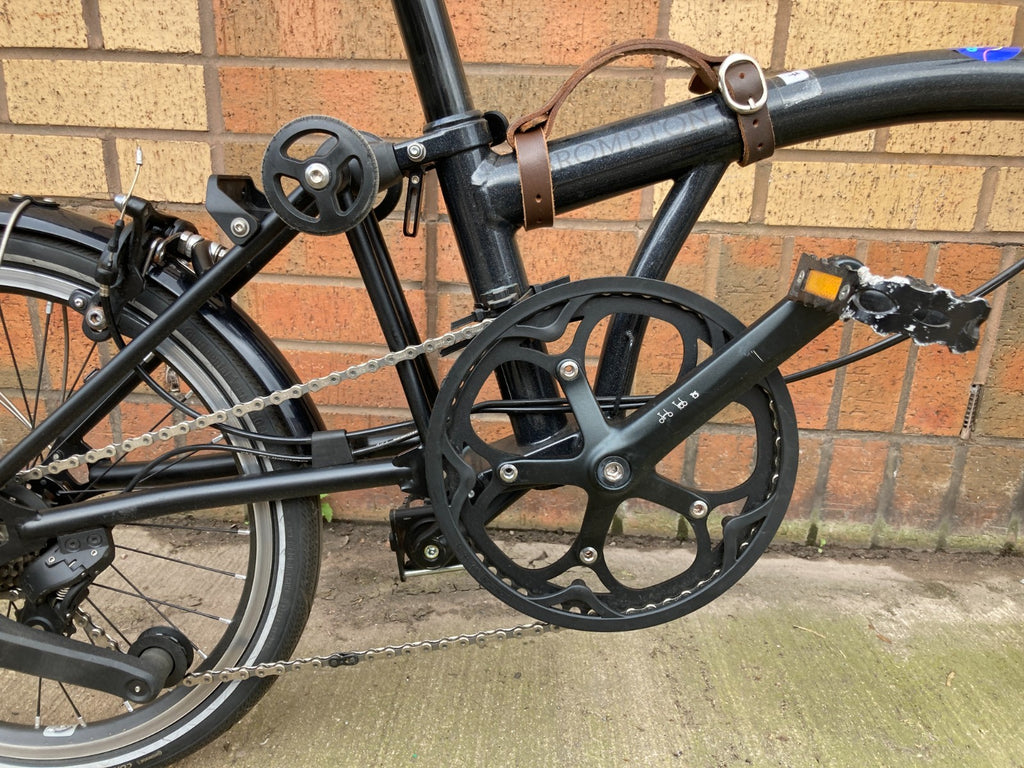 Brompton P Line Urban 4 Speed Low Handlebar Folding Bike - Midnight Black - VGC
