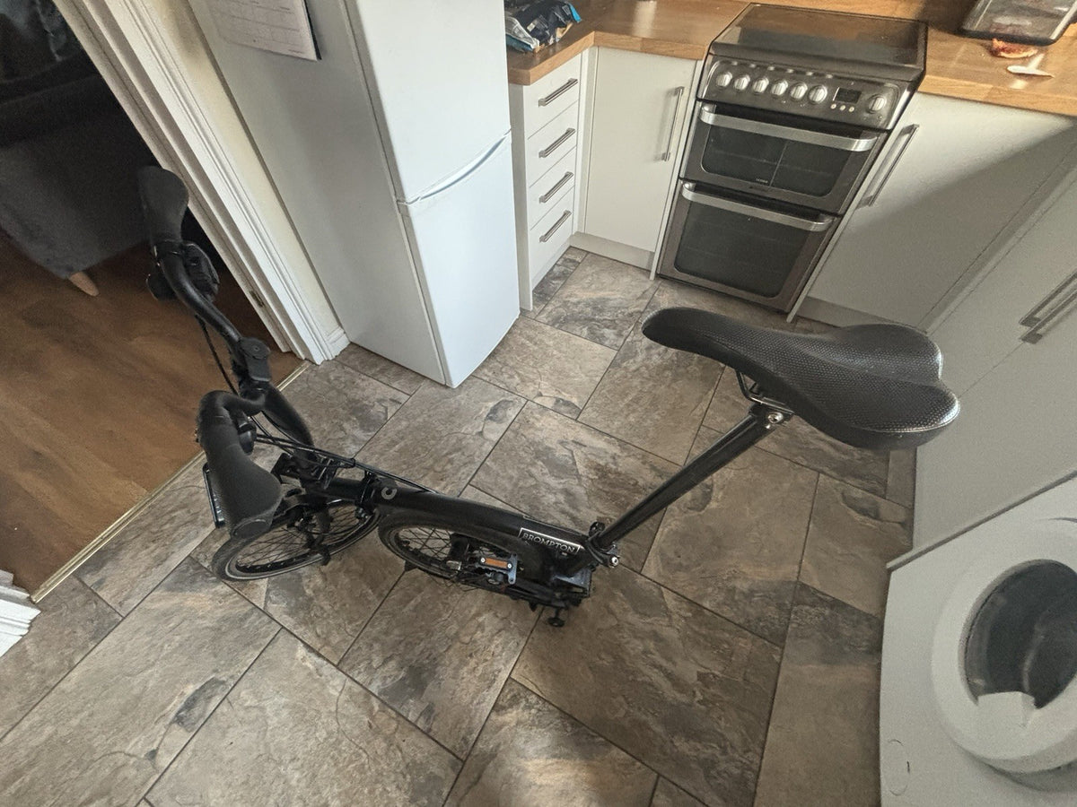 Brompton C Line 2023 Folding Bike Black 16in Mudguards 6 Speed Steel