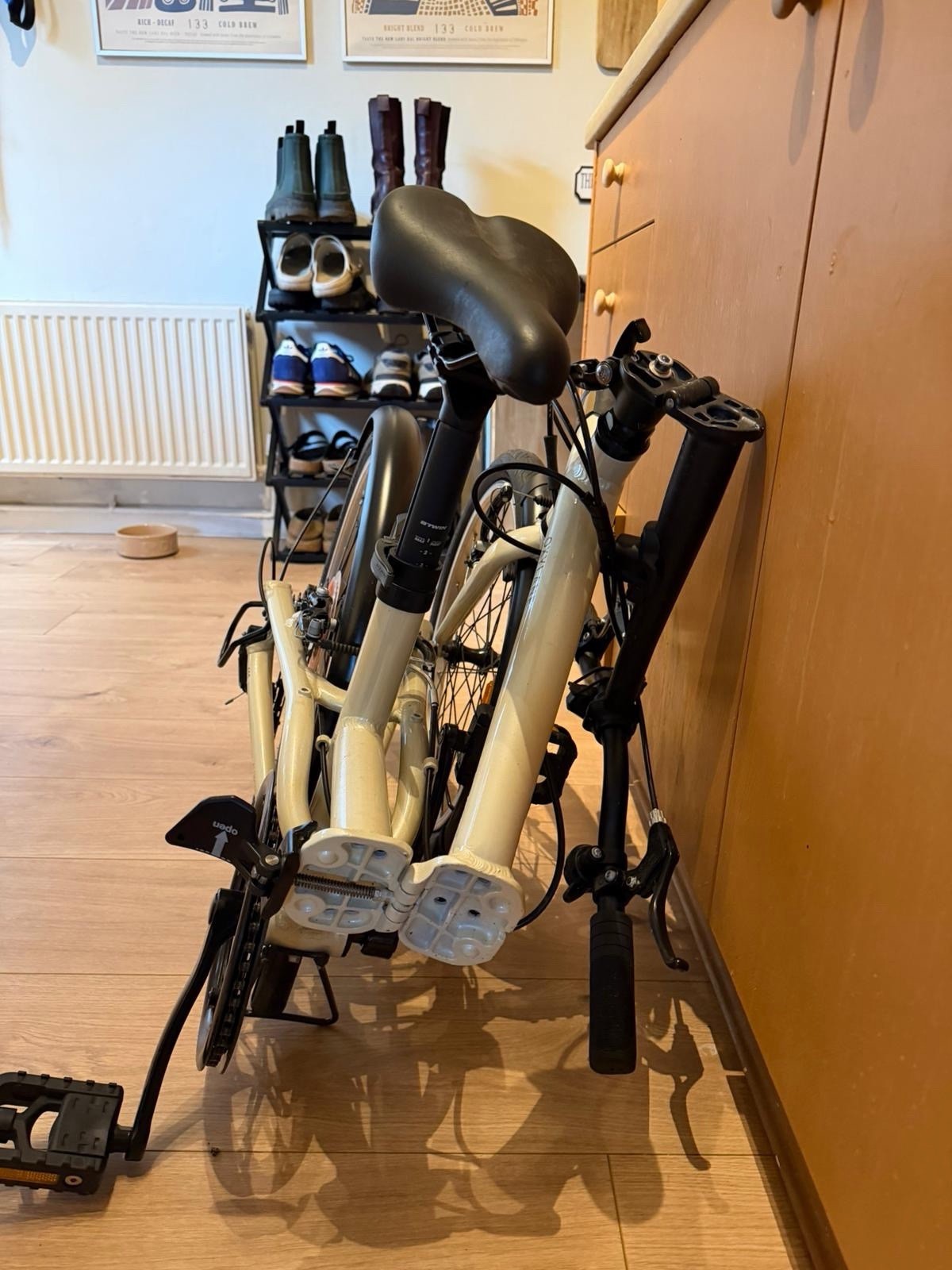 Unused Btwin Folding Bike Cream Colour