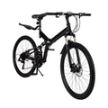 26" Folding Mountain Bike Double Disc Brakes 21 Speed Adult Mountain Bicycle