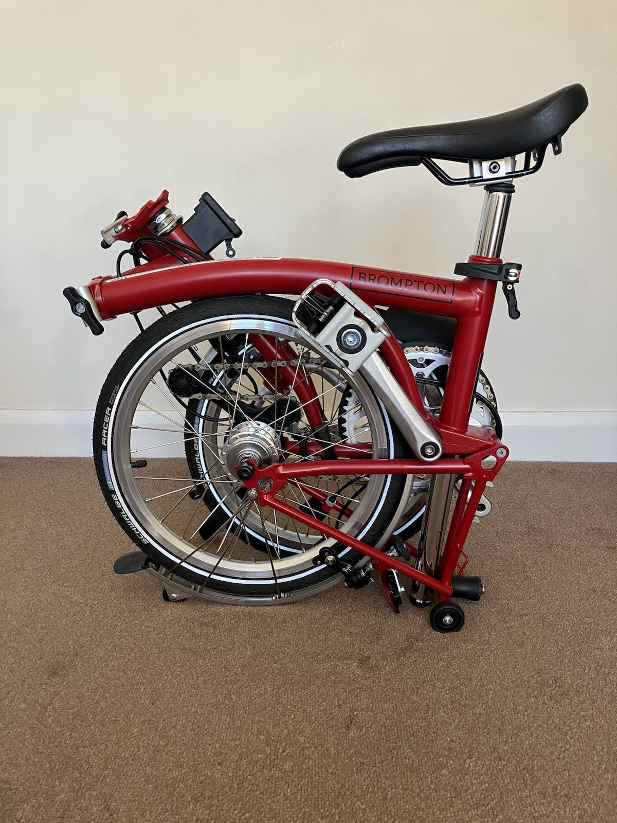 Brompton M6L (C-Line Explore) Folding Bike In House Red