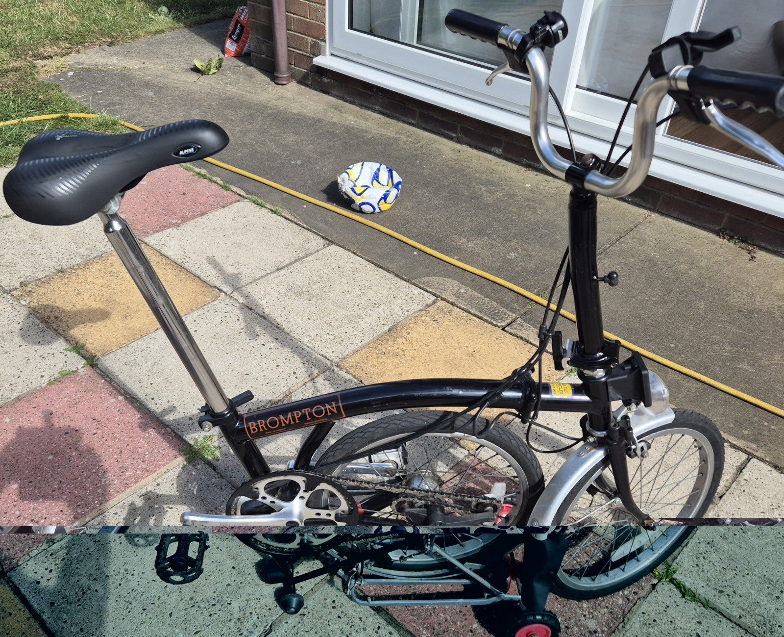 Brompton Folding Bike 16in 5-Speed Black/Silver Adjustable Seat Bell