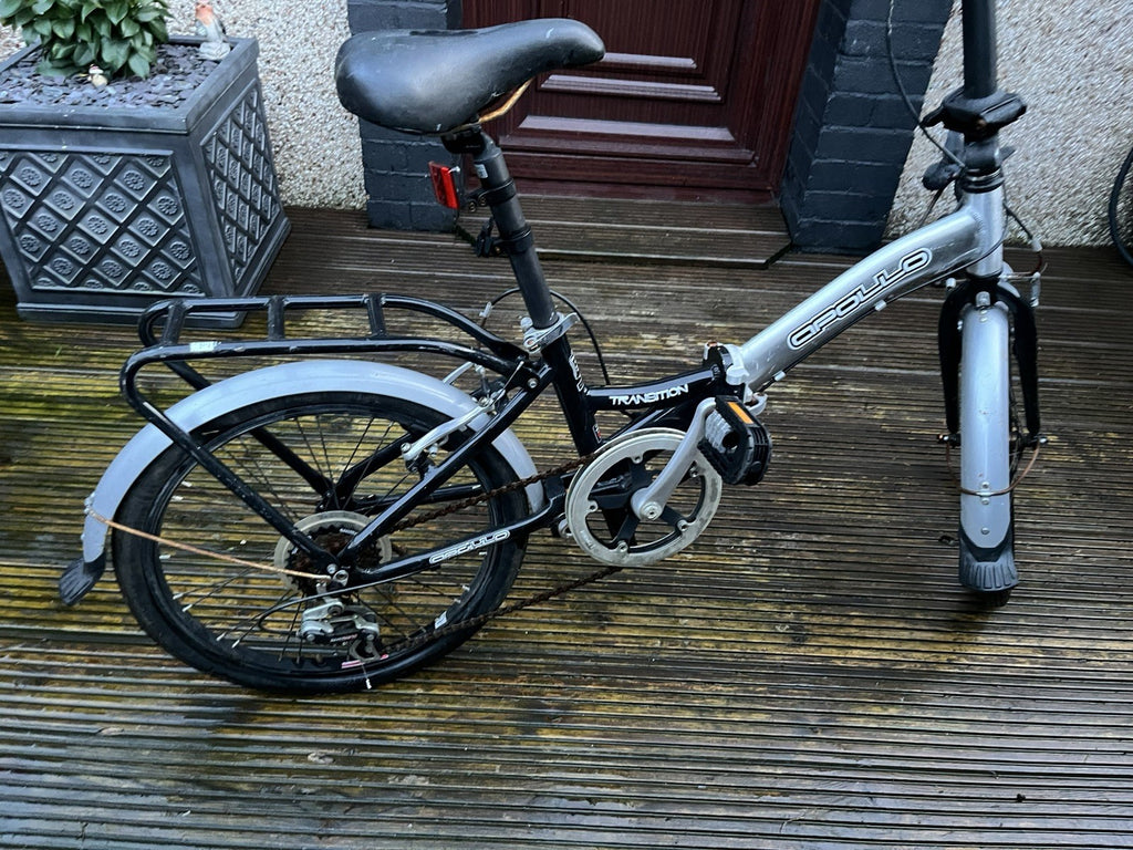 apollo transition folding bike 6 revoshift gears 20inch wheels adults unisex