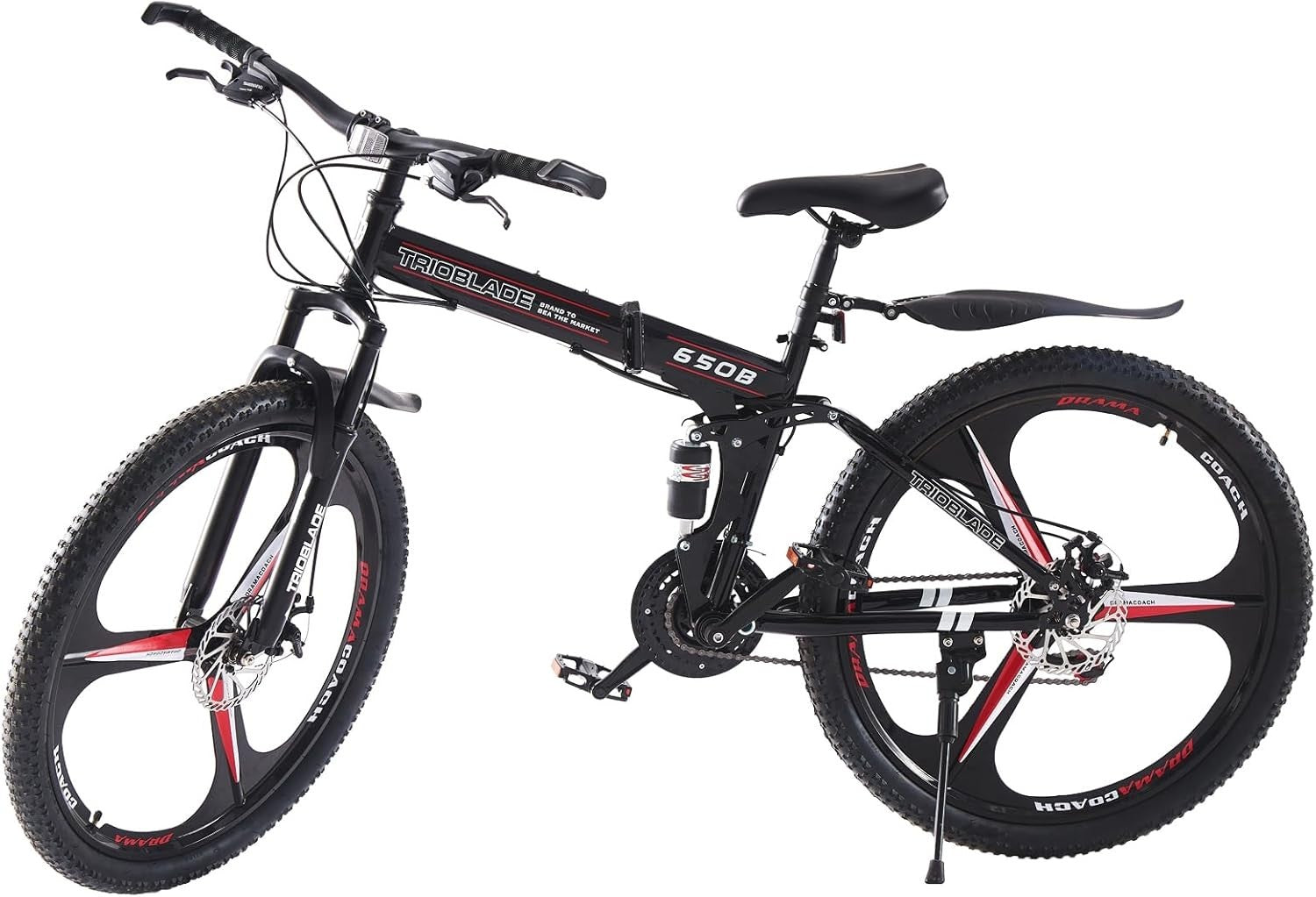 Foldable 26" Mountain Bike Dual Suspension 21-Speed 3-Spoke Wheels