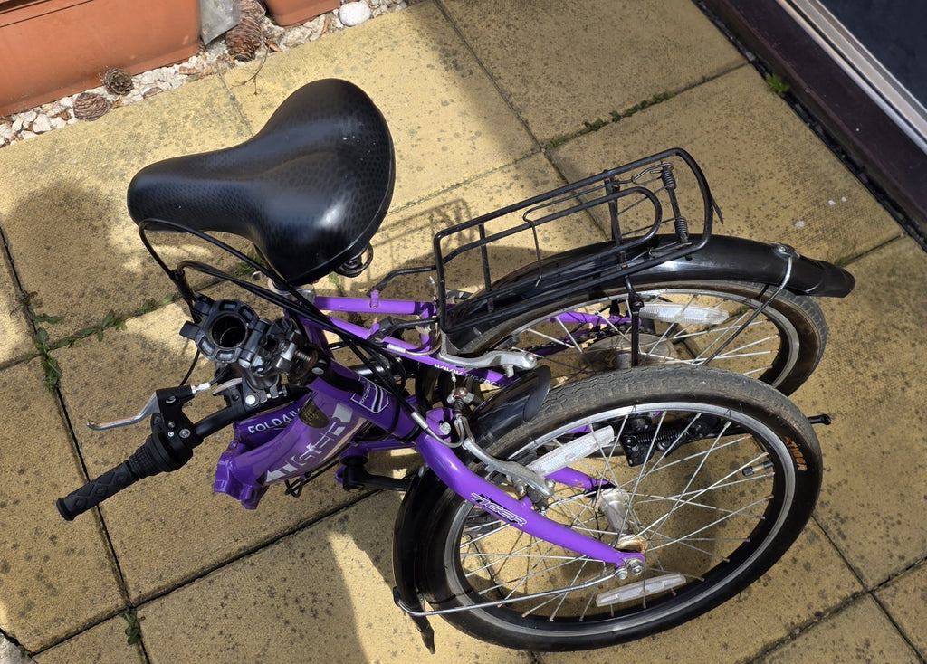 Tiger Foldaway 20" Wheel Folding Bike - 6-Spd Shimano - Purple - Great Condition
