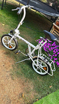 Di Blasi White Folding Bike 20in Wheels with Rear Rack & Carry Bag