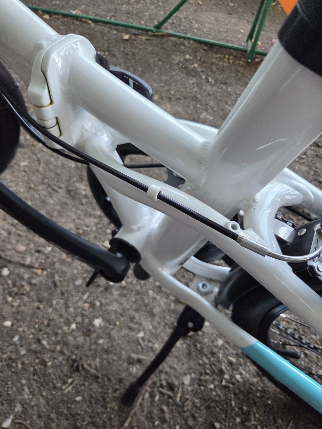 B'TWIN Tilt 500 20in Folding Bike 7 Speed Foldable White V-Brakes