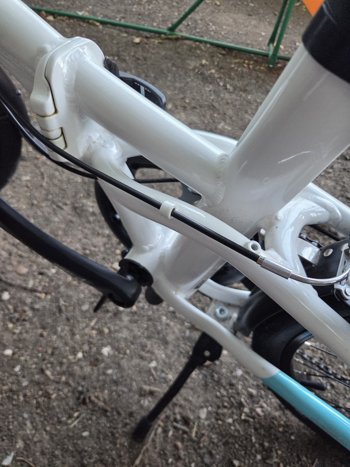 B'TWIN Tilt 500 20in Folding Bike 7 Speed Foldable White V-Brakes