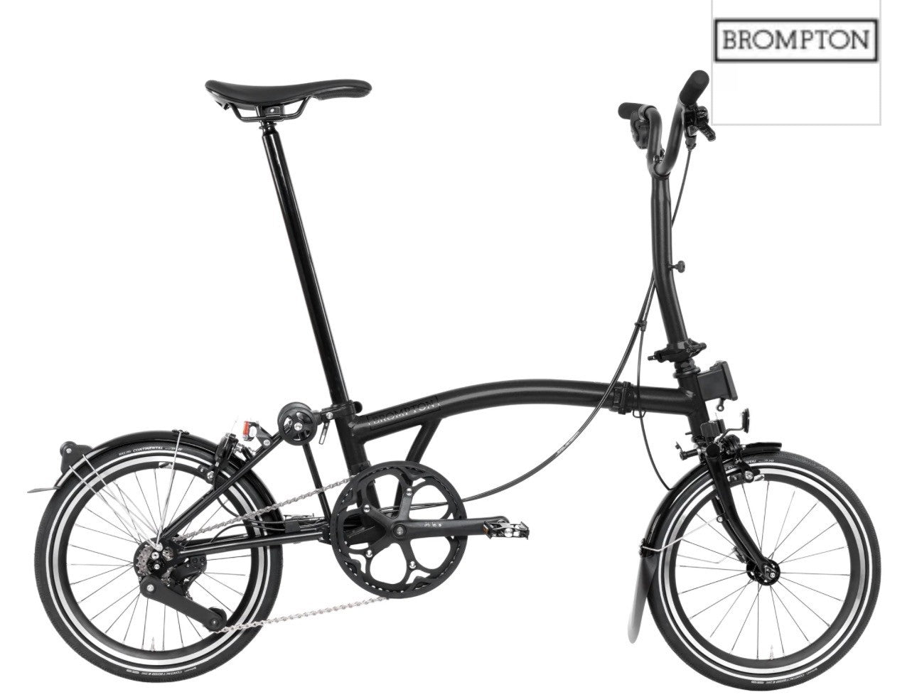 Brompton P Line 4-Speed 2024 H-type Folding Bike + extras - Midnight Black