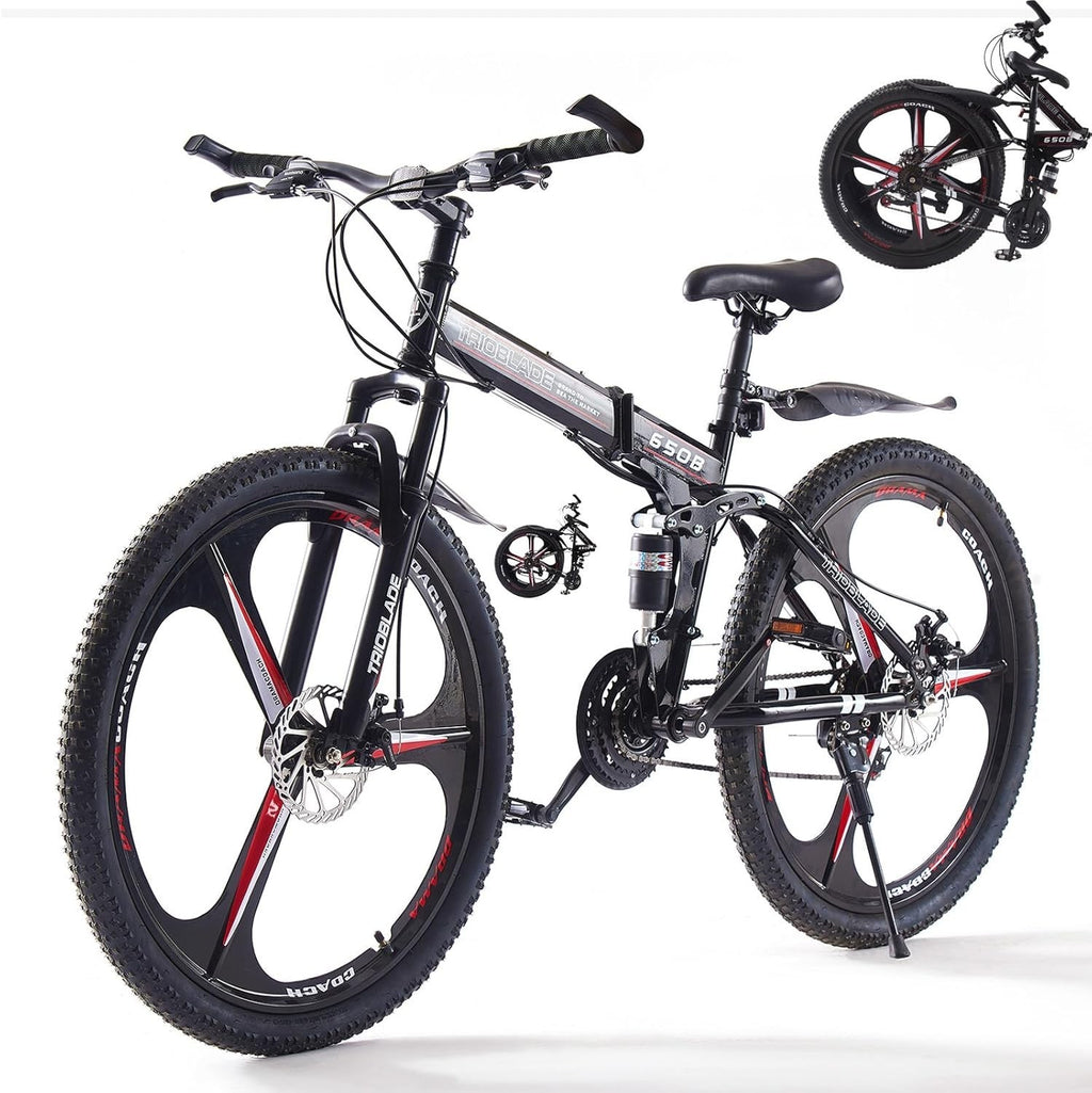 24 26 27.5Inch Wheel Folding Mountain Bike 21 Speed Full Suspension Bicycle Men