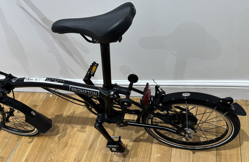 Brompton C Line 6 Speed 2023 Mid Handlebar Folding Bike - Matt Black Used Twice