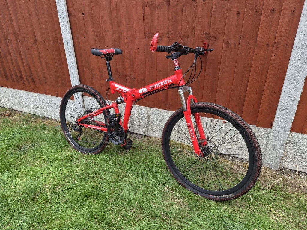 BYKKA F6 Sport Folding Mountain Bike 26” Red – Needs Repair/Servicing