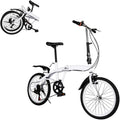 20" Folding Bike Lightweight Alloy 6-Speed Adjustable Height Commuter