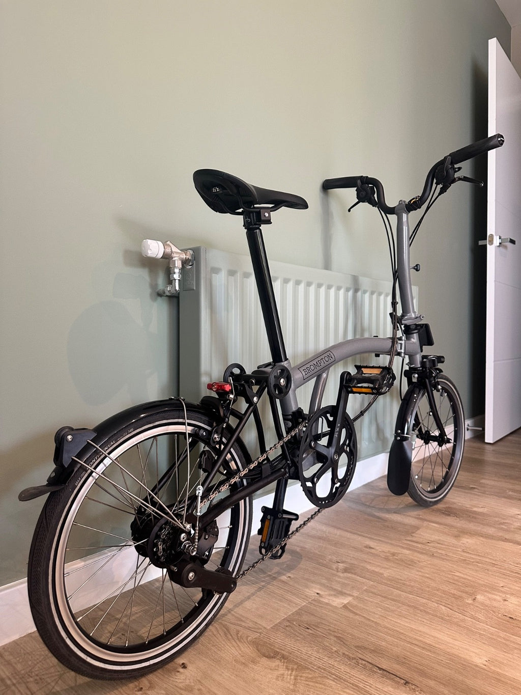 Brompton P Line Explore Mid Bar 12 Speed - Sky Grey