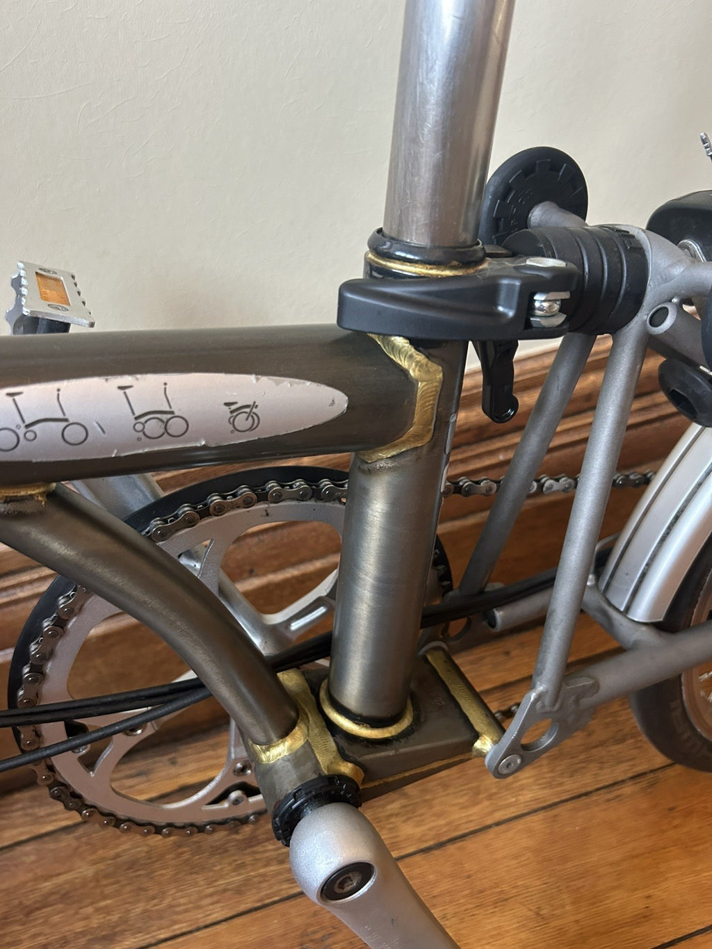 Brompton S6LX - 6 Speed Titanium & Steel Folding Bike - Raw Lacquer