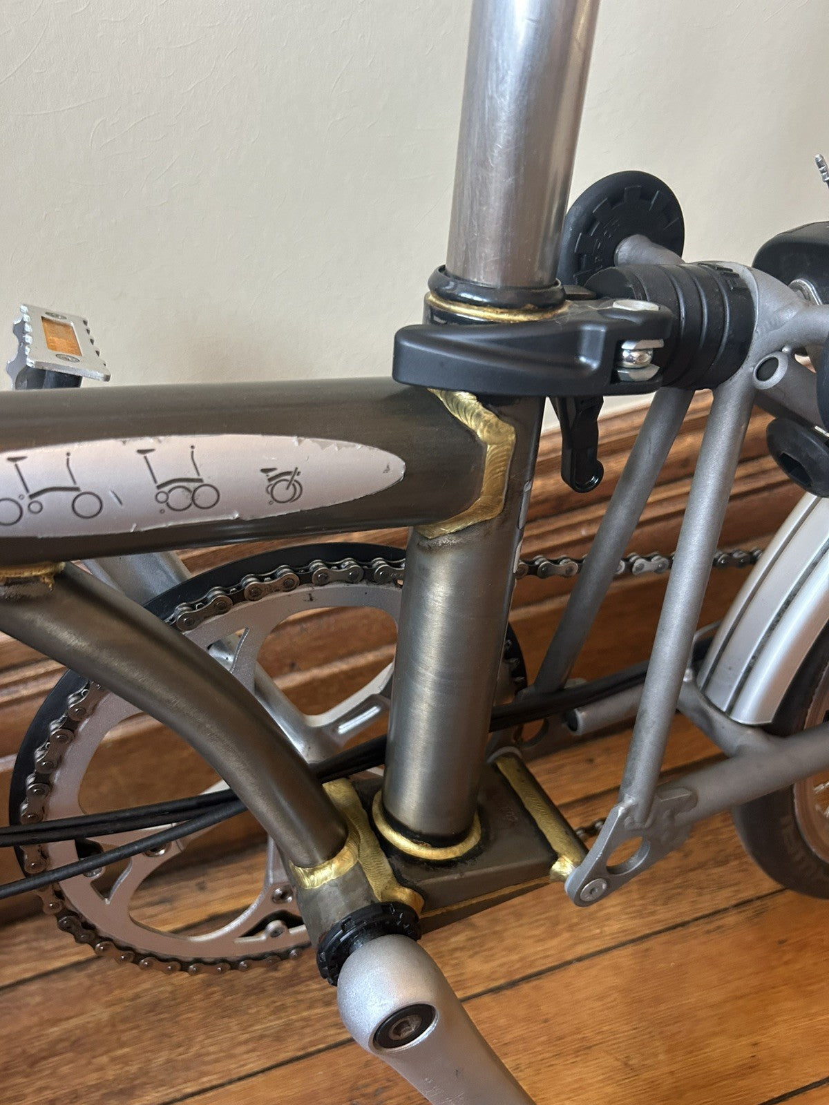 Brompton S6LX - 6 Speed Titanium & Steel Folding Bike - Raw Lacquer