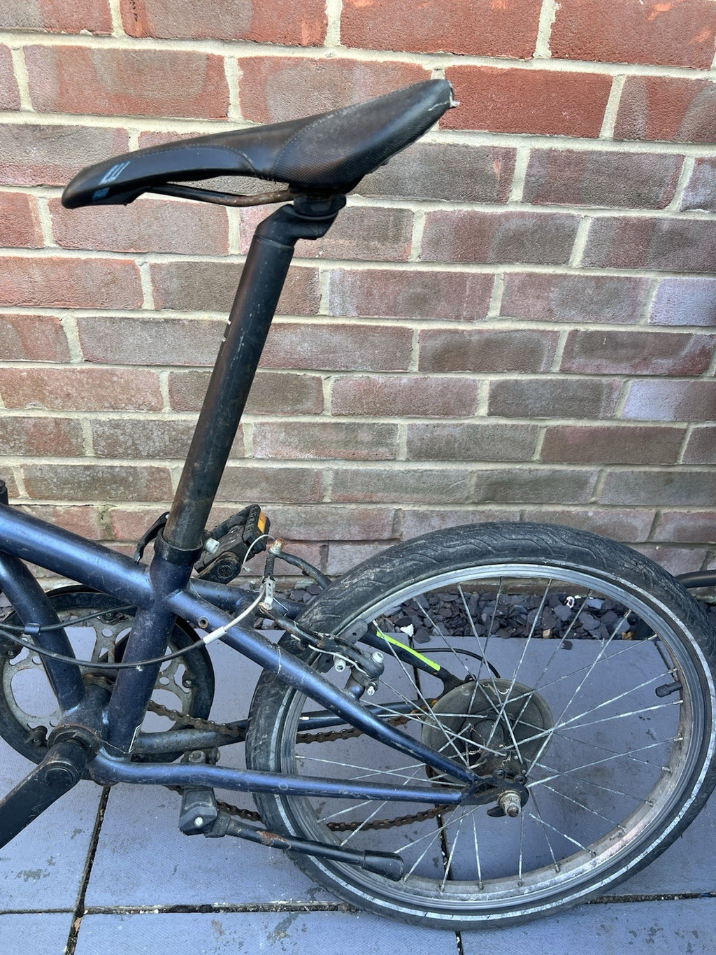 B’TWIN 20in Folding Bike Black/Green Mudguards V-Brakes 20" Frame Unisex