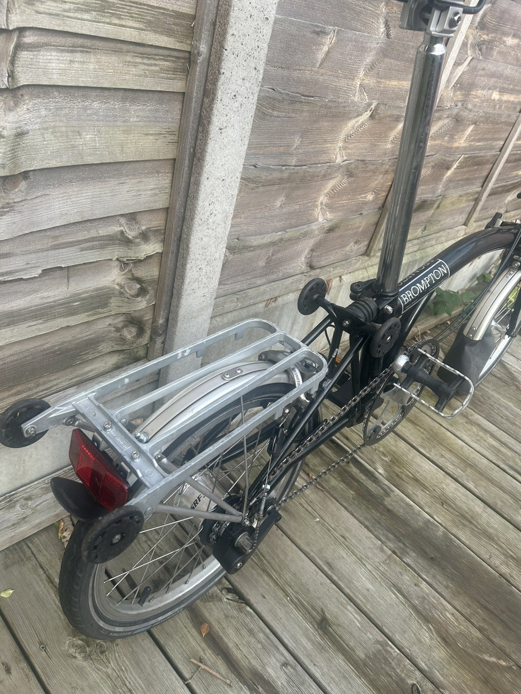Brompton H3L Black with a rack
