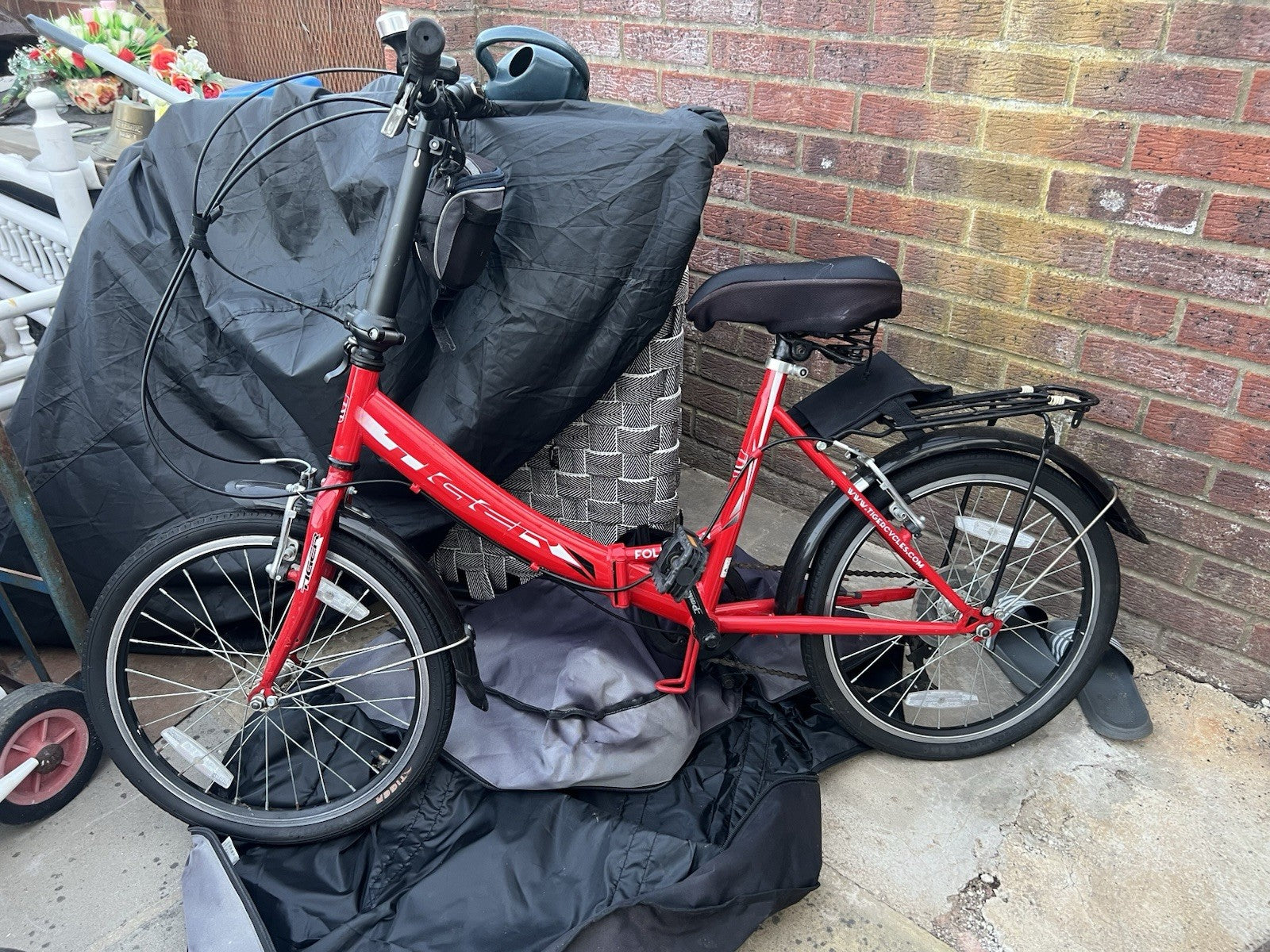 Tiger Foldable Bike Folding Bicycle With Cover Red