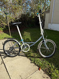 Ridgback 20in Folding Bike Grey V-Brakes Mudguards Rear Rack Kickstand