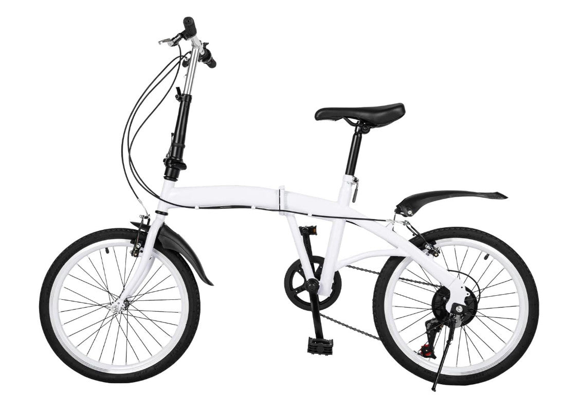 20" Folding Bike Lightweight 6-Speed Adjustable Seat Compact City Ride