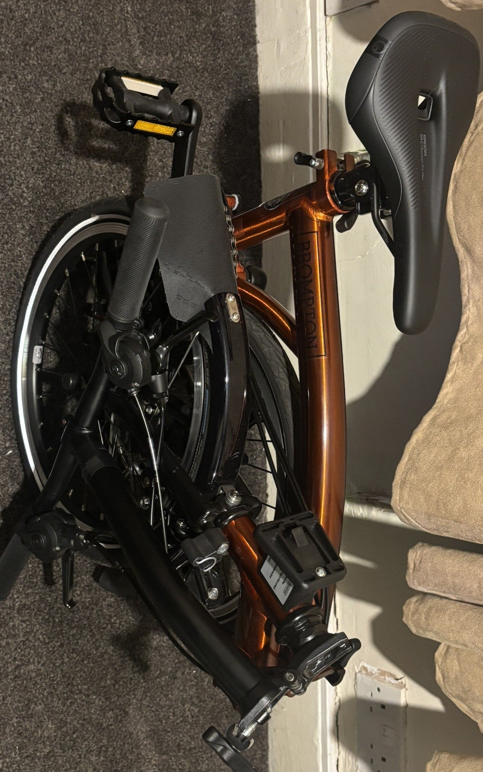 2024 Brompton C Line Flame Red Lacquer low bar 6 speed. ridden less than 5 miles