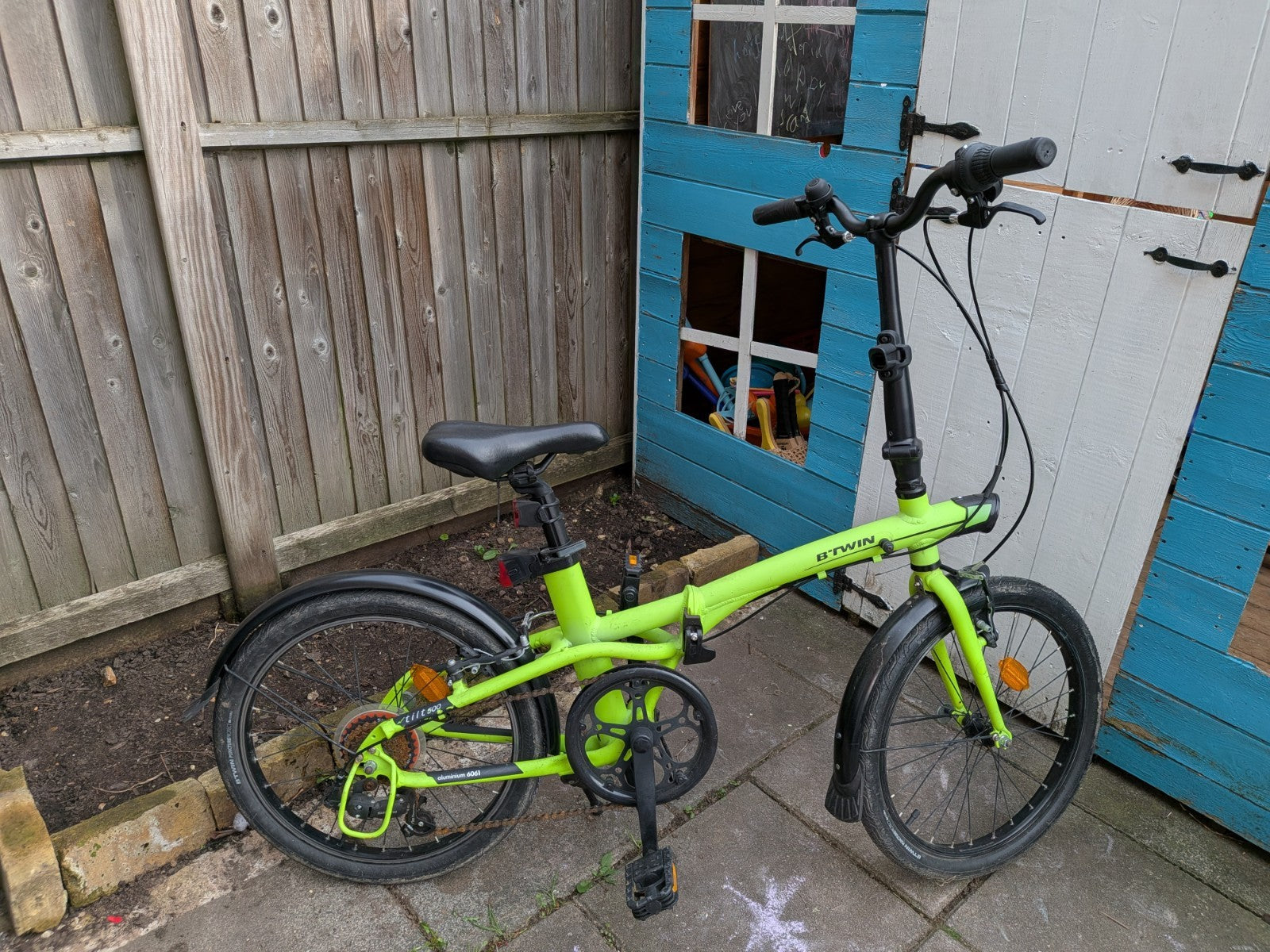 BTWIN Tilt 500 Neon Yellow 7 Speed Decathlon Folding Bike Great Condition Ch65