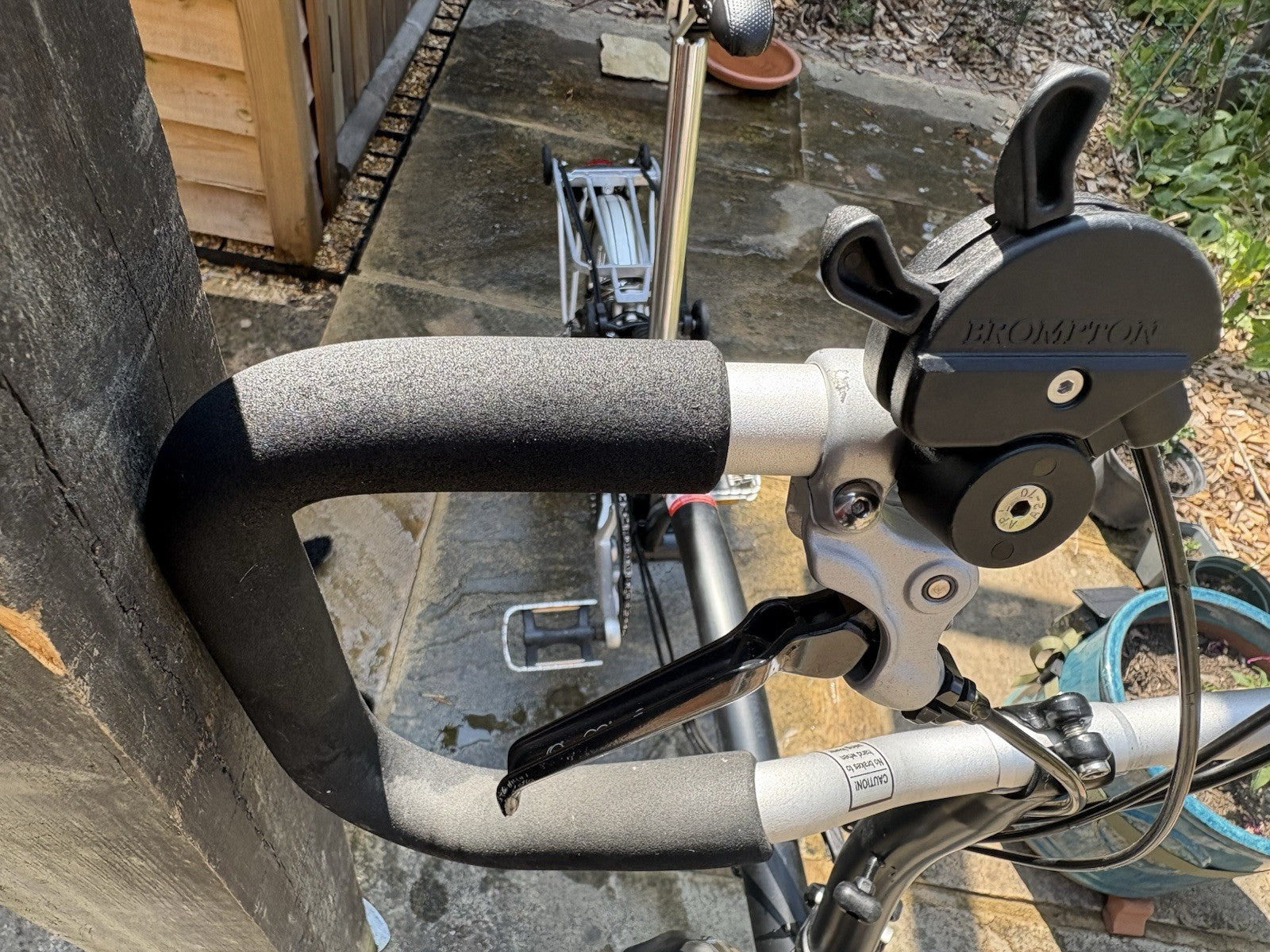 Brompton P6R Black Folding Bike - 6 Speed 2015 with Luggage Rack and Bungees