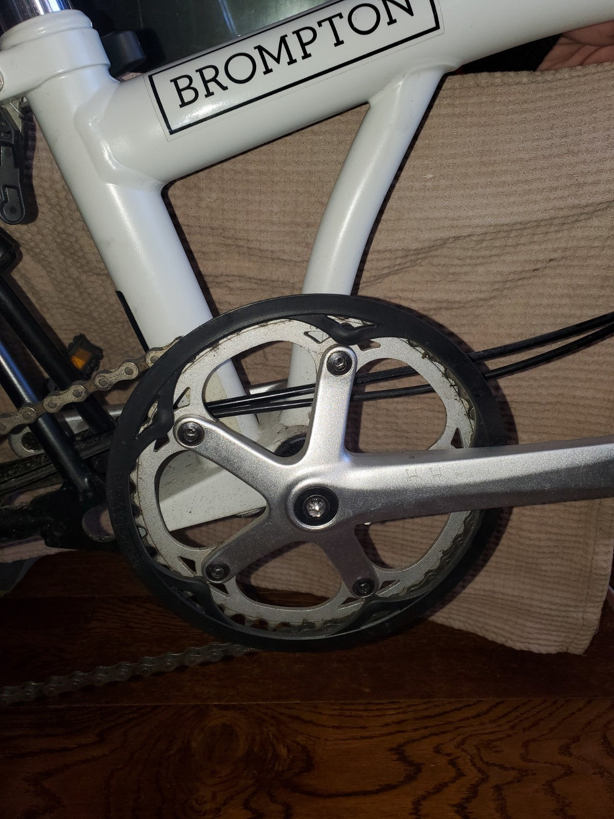 Brompton A Line 3 Speed Folding Bike. White. Mint condition.