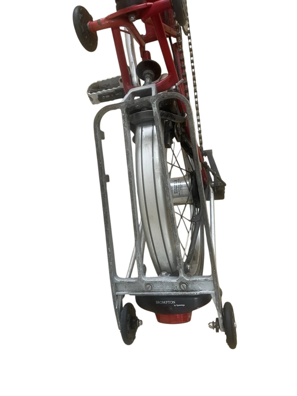 Brompton Folding Bike 3-Speed, Red, Front Carry Bag, Rear Rack & Rear Light