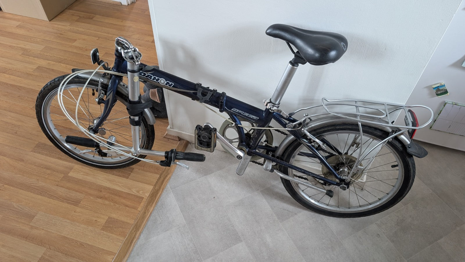 Dahon Speed D7 Folding Bike 20in Blue Aluminium, Rack, Mudguards, V-Brakes