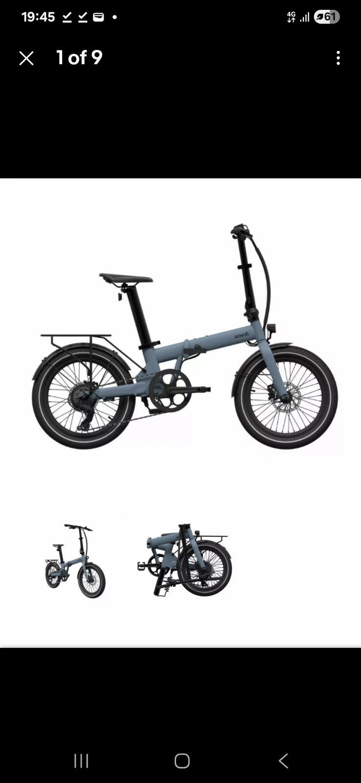 Eovolt  Folding Bike afternoon 20”wheels  excellent condition