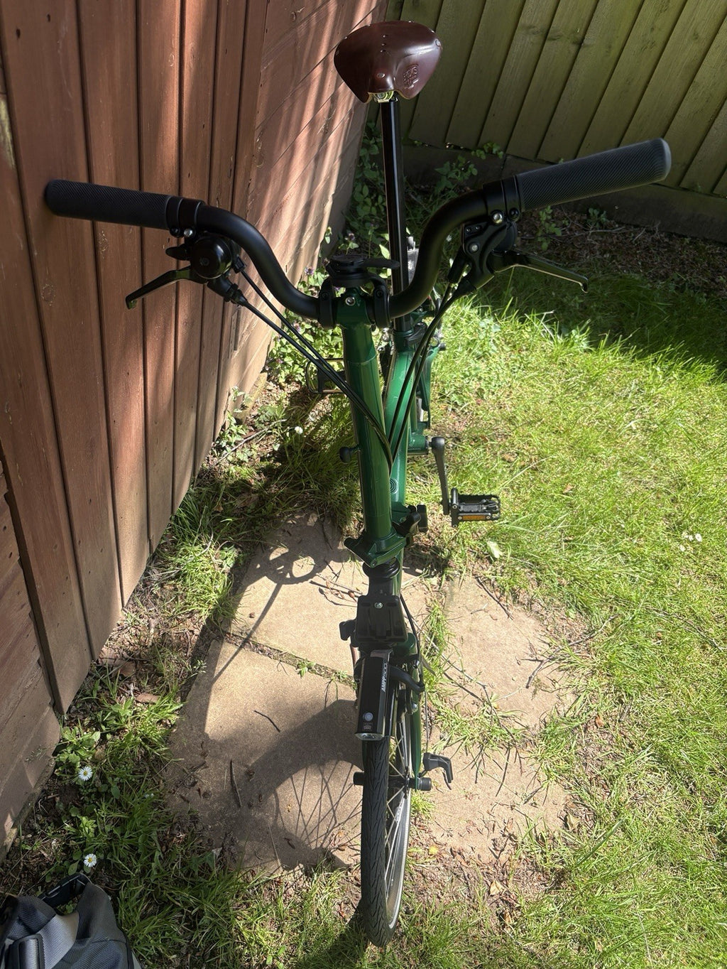 Brompton Folding Bike 16in Green Riser Bar Caliper Brakes Mudguards Rear Rack