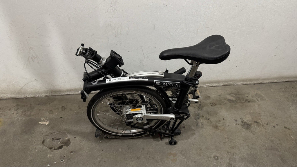 Brompton C Line Utility Folding Bike – Black, High Handlebar, 2022
